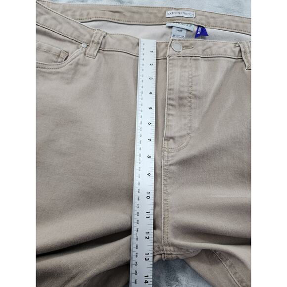 Catherines Sateen Stretch High Rise Straight Leg Jeans Size 24WP Tan Stretch - Picture 9 of 12
